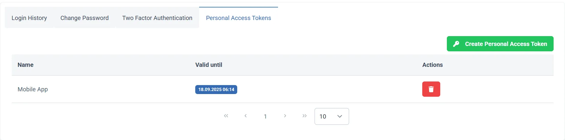 Personal access tokens